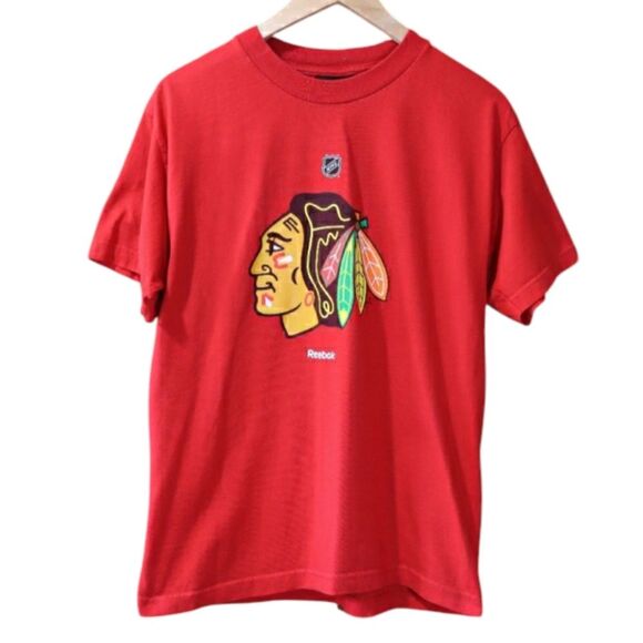 Reebok Chicago Black Hawks Red Short Sleeve Tee Small - Picture 1 of 6